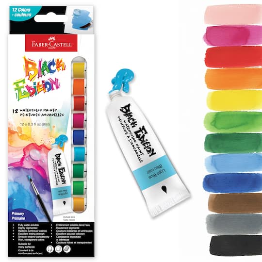 Faber-Castell® Black Edition Primary Watercolor Paint Tubes